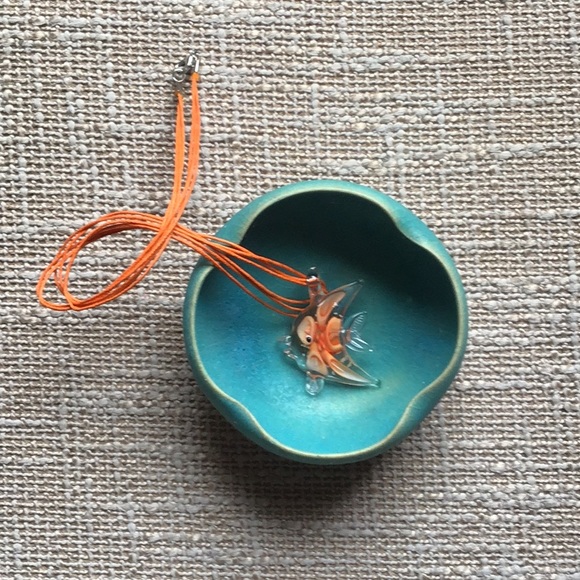 Glass Angel Fish Orange Cord Necklace - Picture 5 of 5